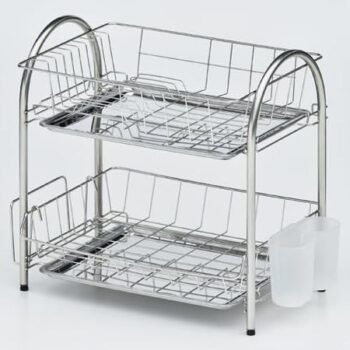 Stainless Steel 2-Tier Dish Drainer Set